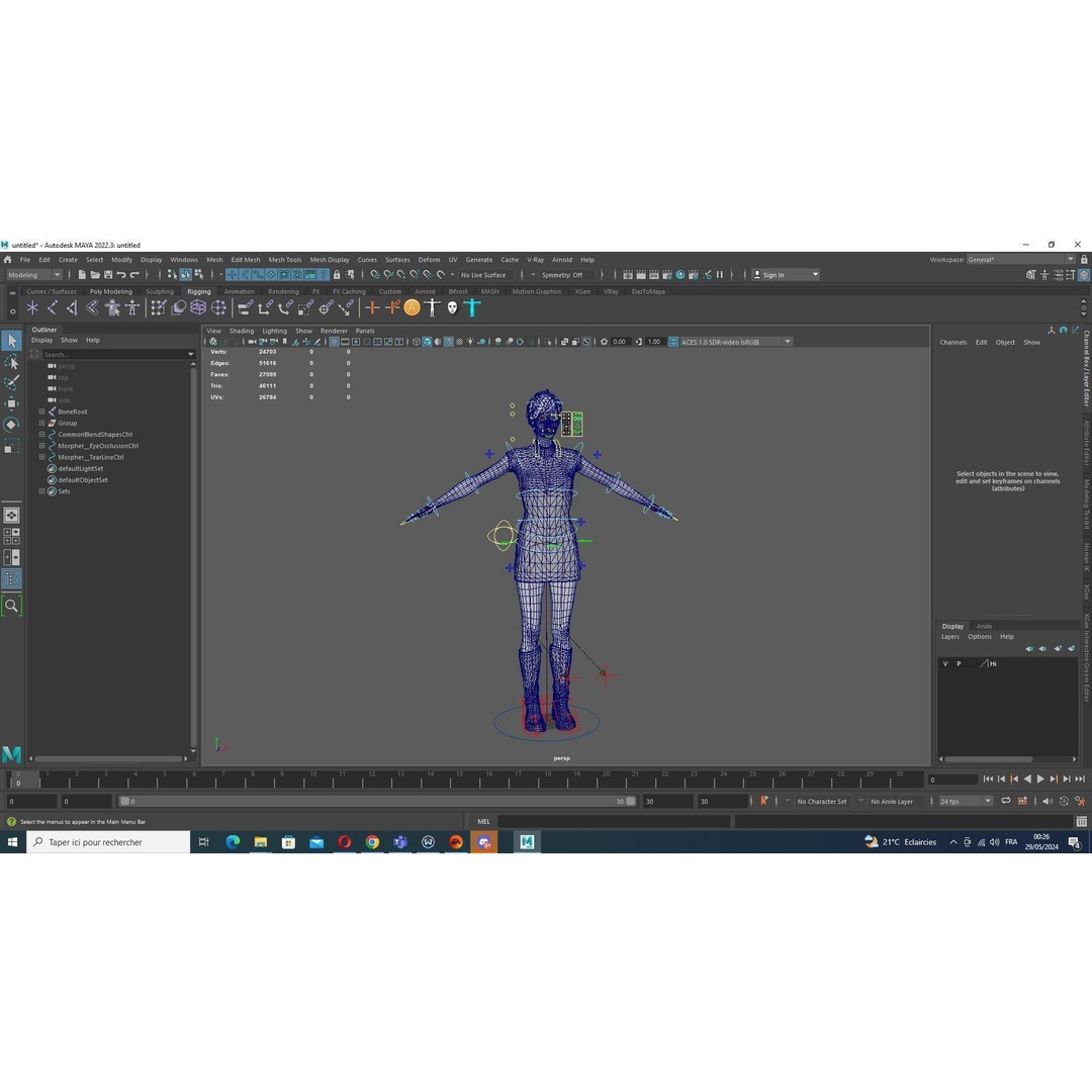 Mariya 3D Model – Realistic Female Character in Red Dress, Rigged - View 23