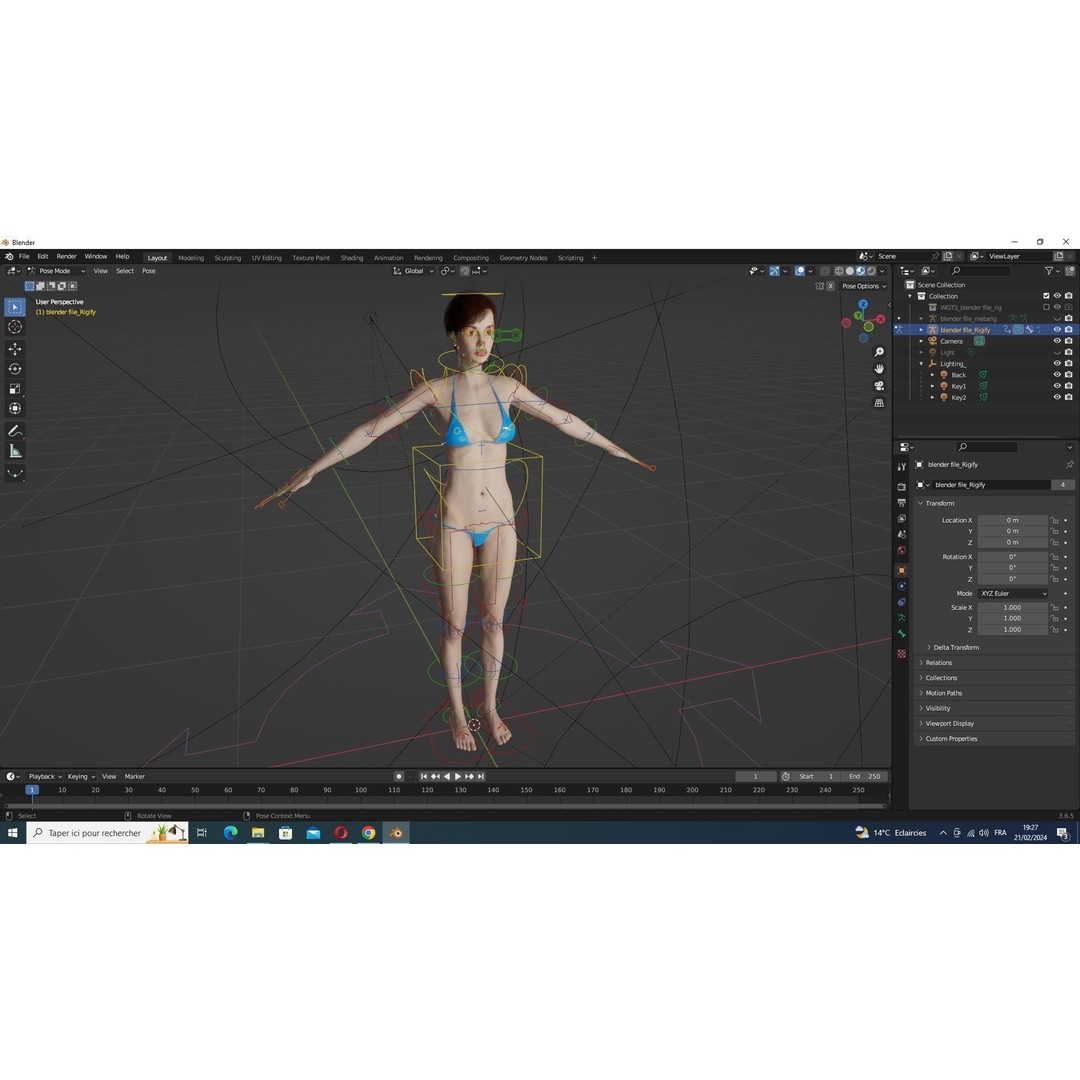 Mariya 3D Model – Realistic Female Character in Red Dress, Rigged - View 27