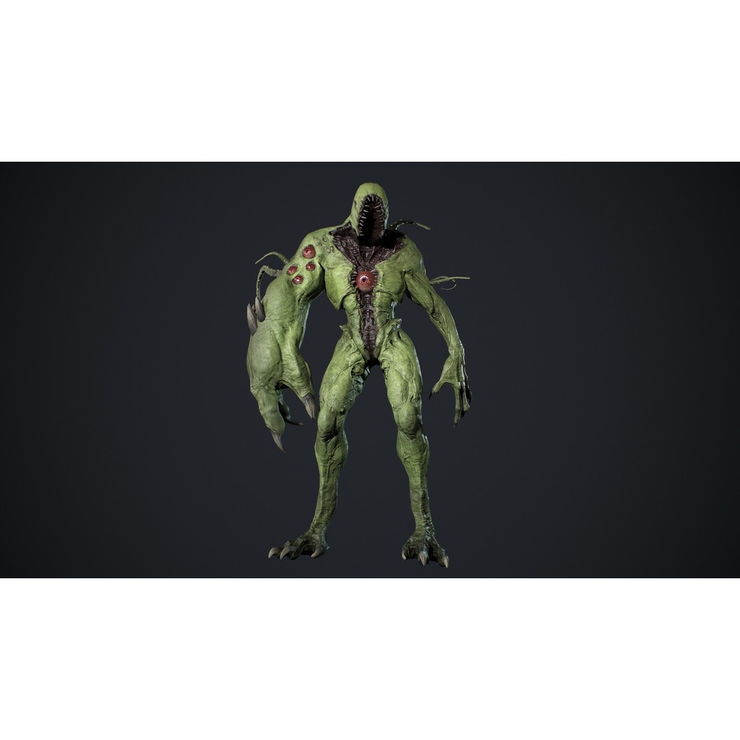 Monster Boss 3D Model – Low Poly Rigged Character with PBR Textures - View 10