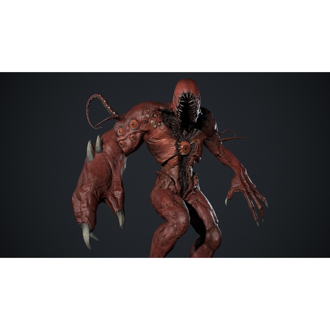 Monster Boss 3D Model – Low Poly Rigged Character with PBR Textures - View 13