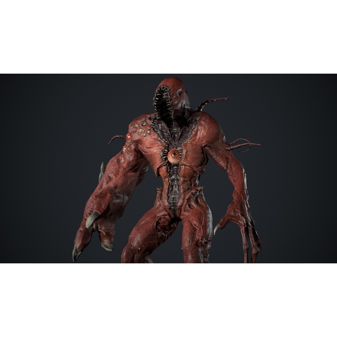 Monster Boss 3D Model – Low Poly Rigged Character with PBR Textures - View 14