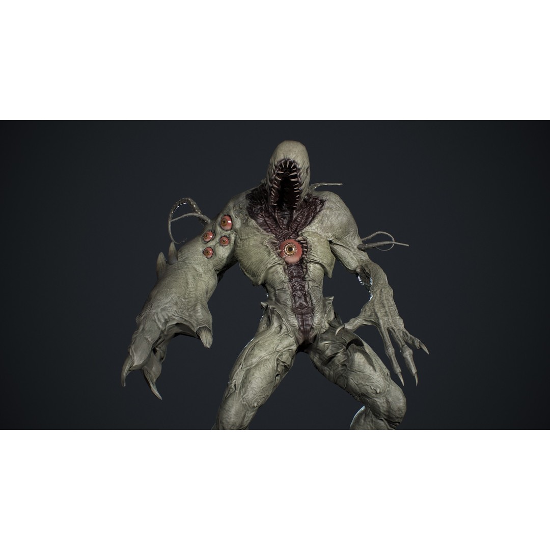 Monster Boss 3D Model – Low Poly Rigged Character with PBR Textures - View 15