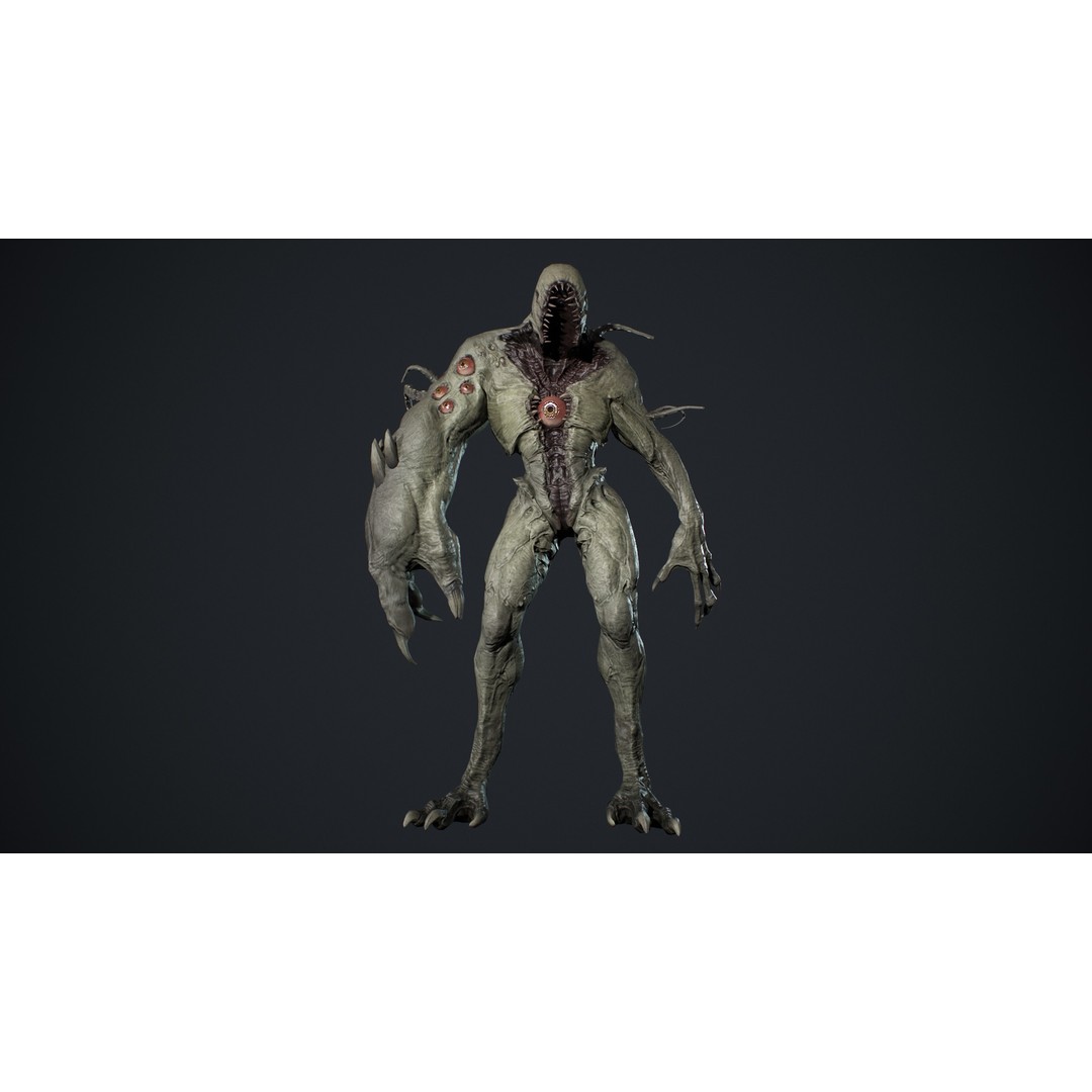 Monster Boss 3D Model – Low Poly Rigged Character with PBR Textures - View 16