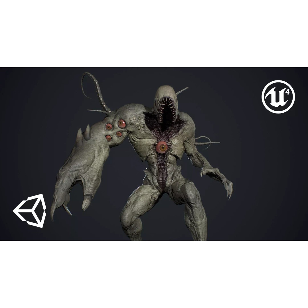 Monster Boss 3D Model – Low Poly Rigged Character with PBR Textures - View 2