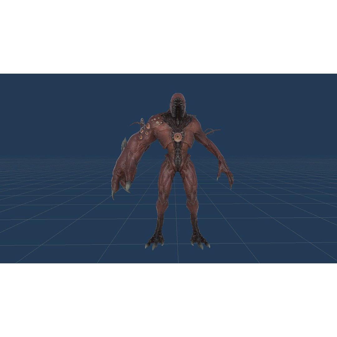 Monster Boss 3D Model – Low Poly Rigged Character with PBR Textures - View 25