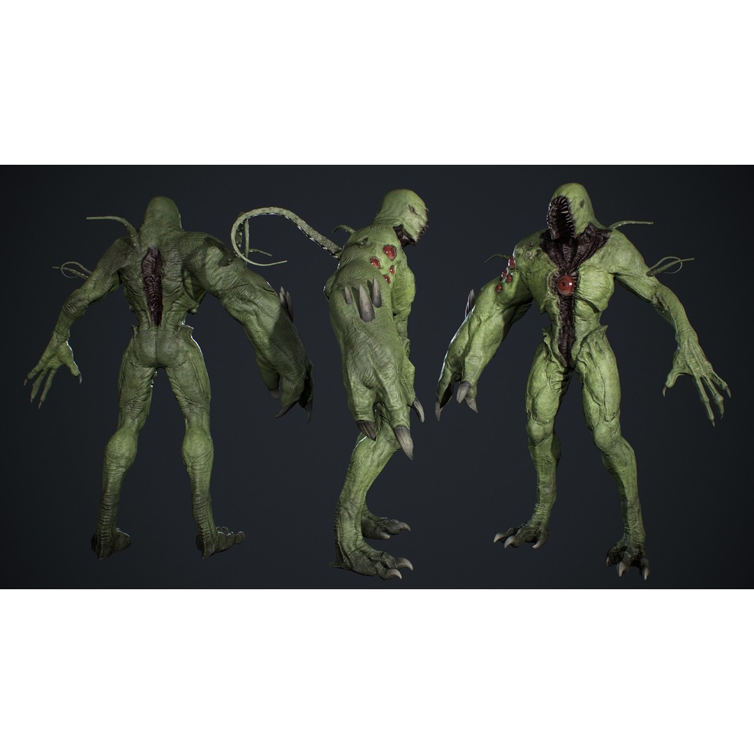 Monster Boss 3D Model – Low Poly Rigged Character with PBR Textures - View 6