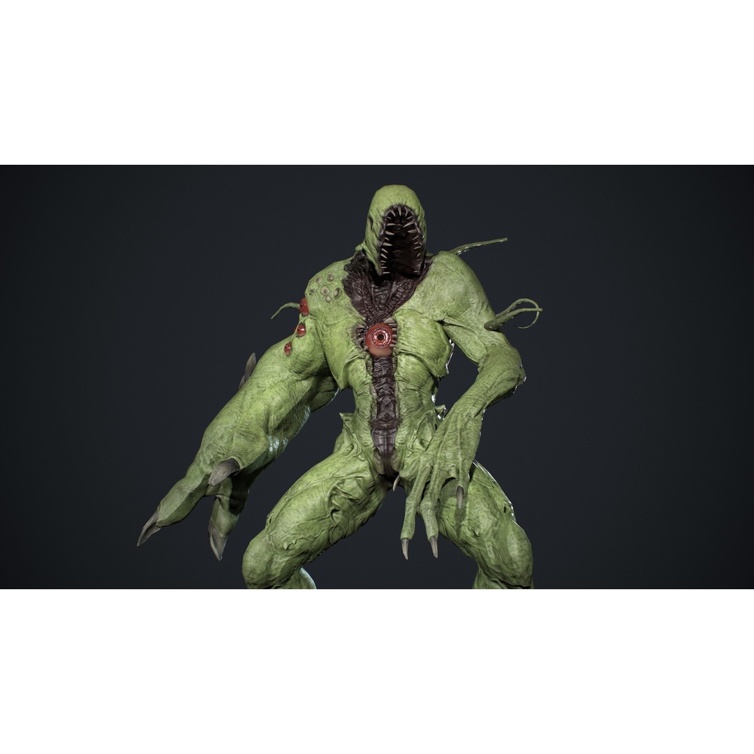 Monster Boss 3D Model – Low Poly Rigged Character with PBR Textures - View 9