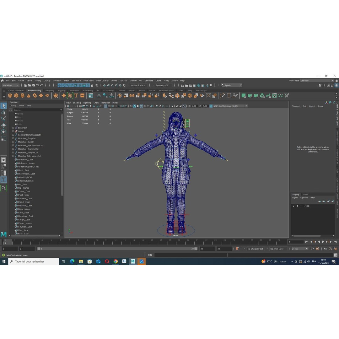 Female 3D Model – High-Quality Low-Poly Character in Winter Wear - View 13