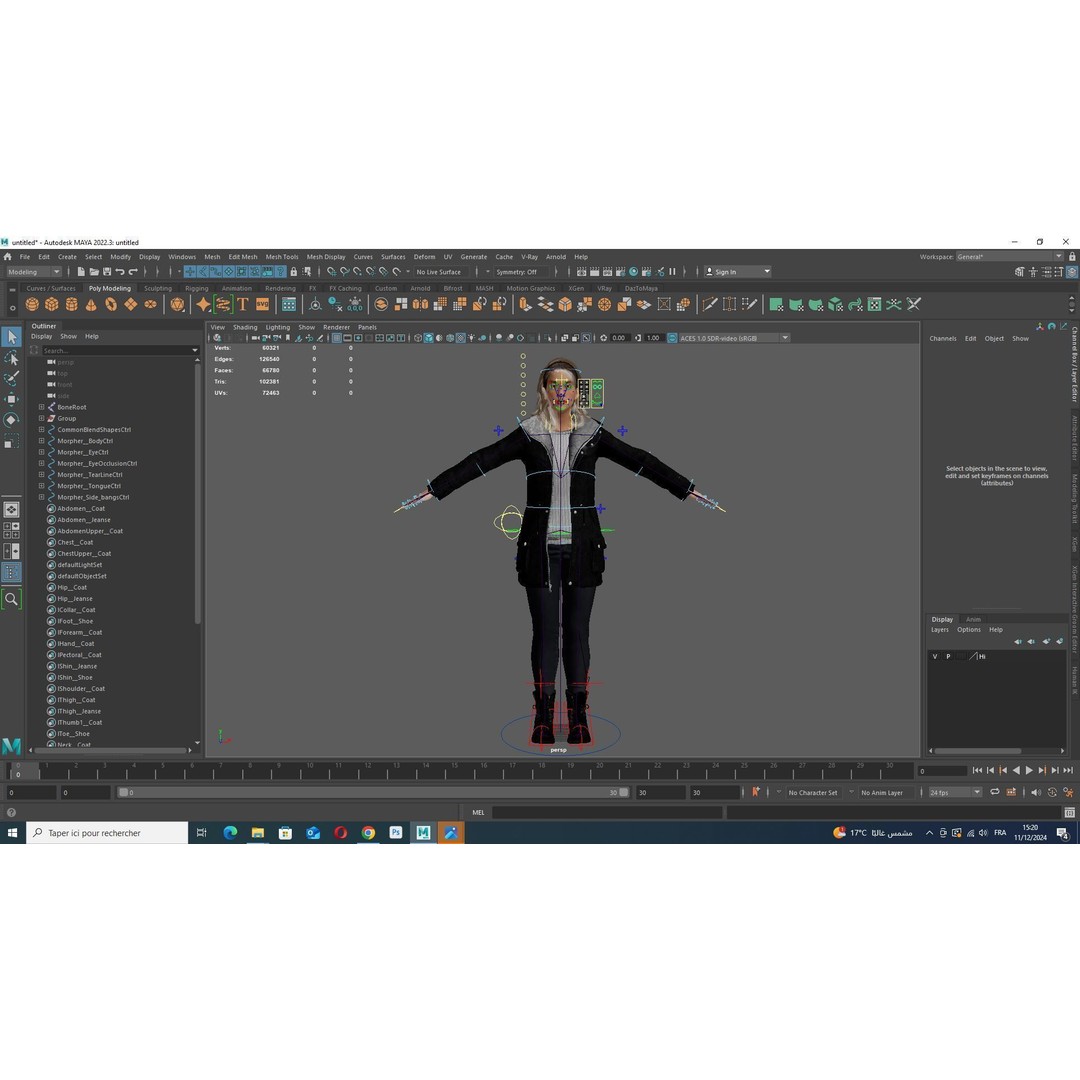 Female 3D Model – High-Quality Low-Poly Character in Winter Wear - View 14