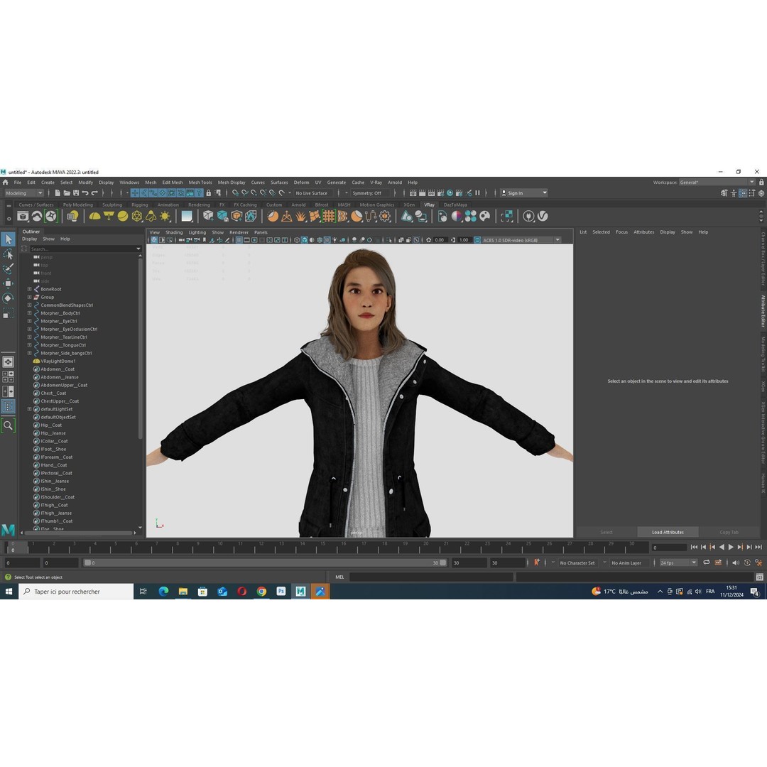 Female 3D Model – High-Quality Low-Poly Character in Winter Wear - View 15