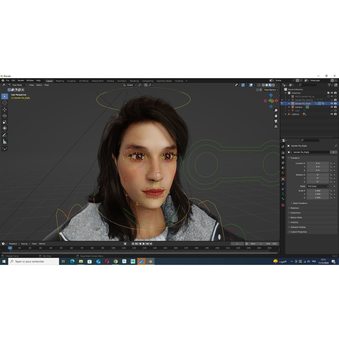 Female 3D Model – High-Quality Low-Poly Character in Winter Wear - View 17