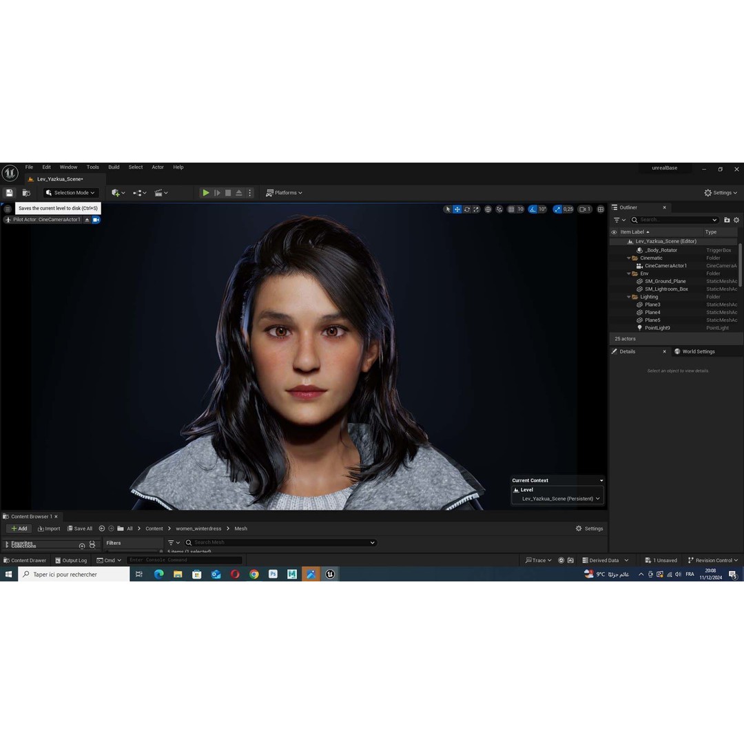 Female 3D Model – High-Quality Low-Poly Character in Winter Wear - View 19