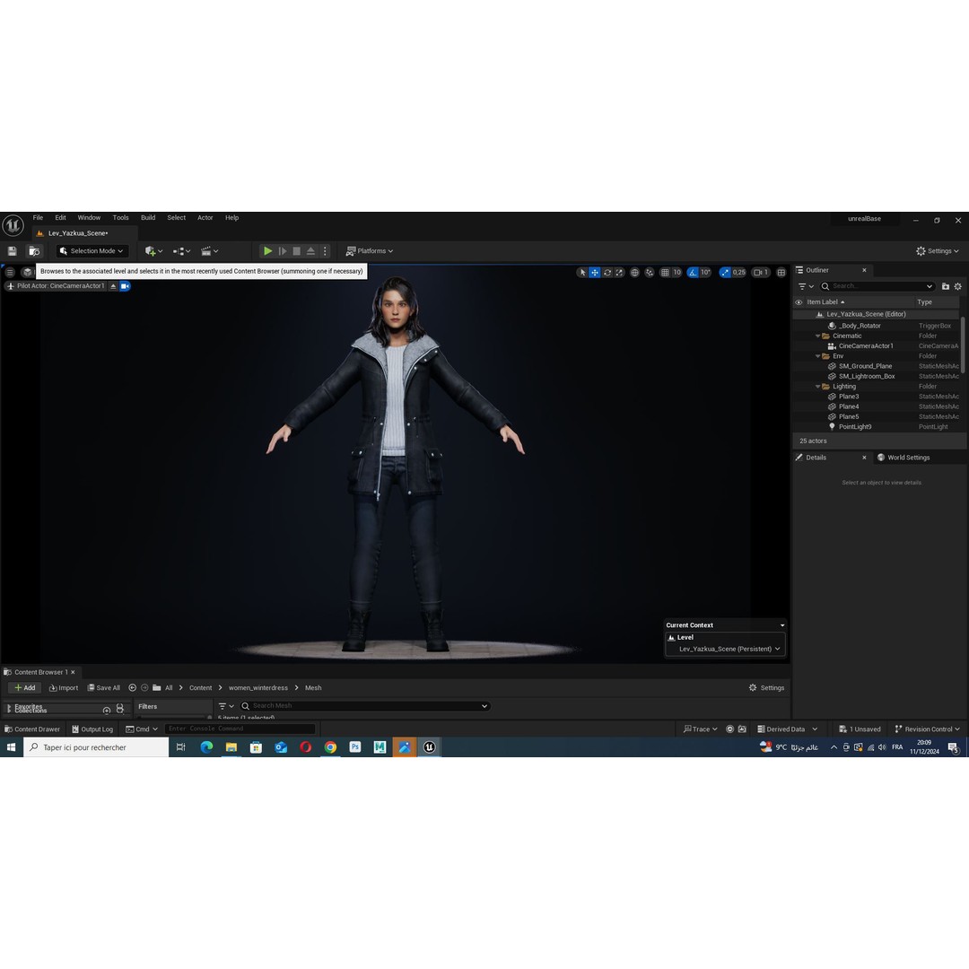 Female 3D Model – High-Quality Low-Poly Character in Winter Wear - View 21