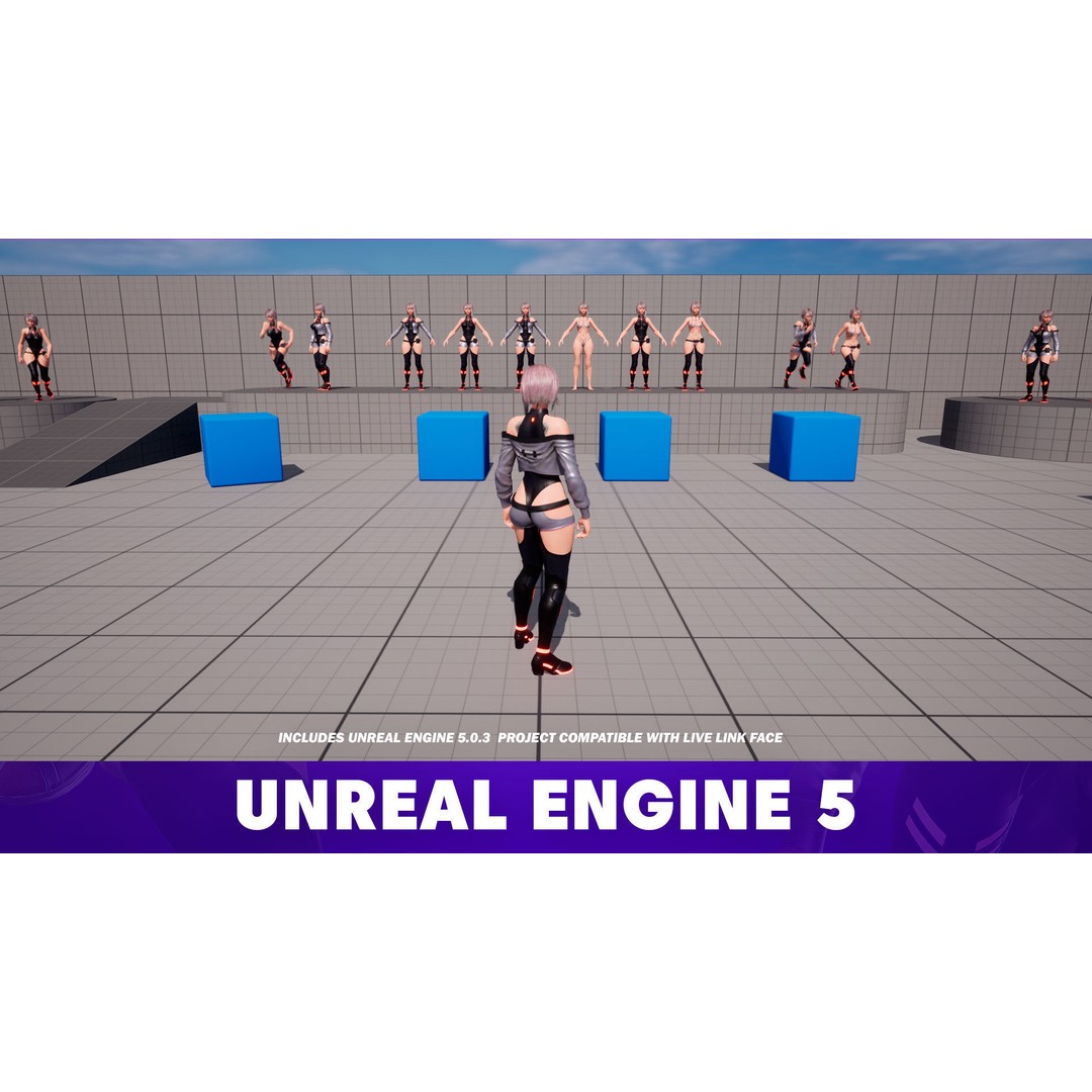 Lucy Cyberpunk Edgerunner 3D Model – Game Ready Low-Poly Character, Blender, FBX - View 15