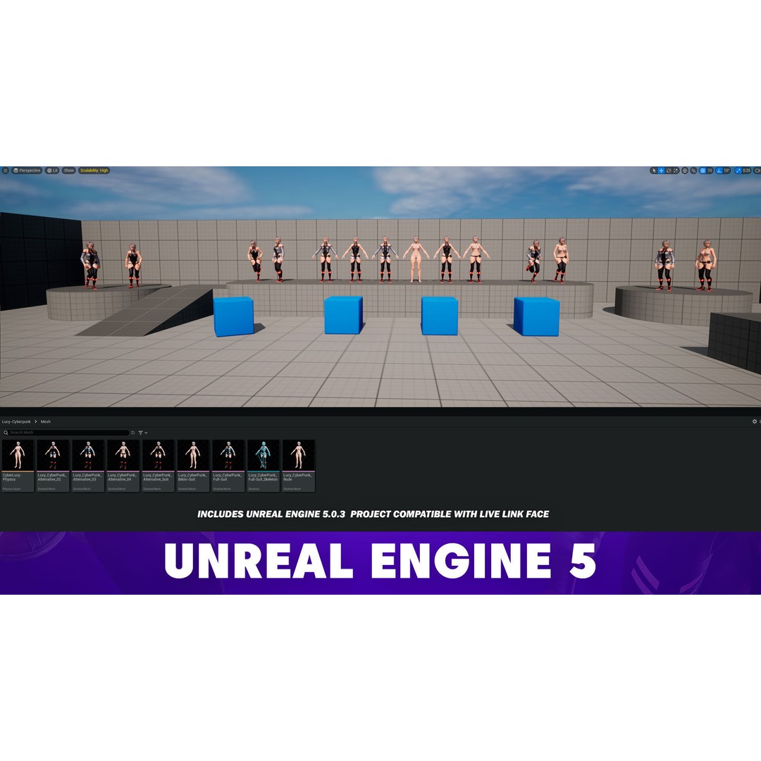 Lucy Cyberpunk Edgerunner 3D Model – Game Ready Low-Poly Character, Blender, FBX - View 17