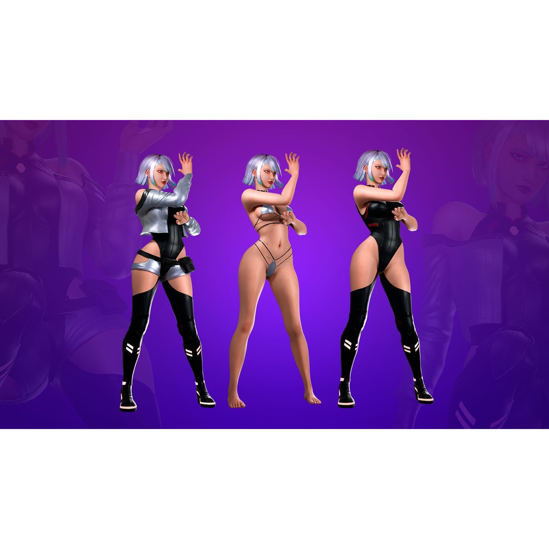Lucy Cyberpunk Edgerunner 3D Model – Game Ready Low-Poly Character, Blender, FBX - View 6