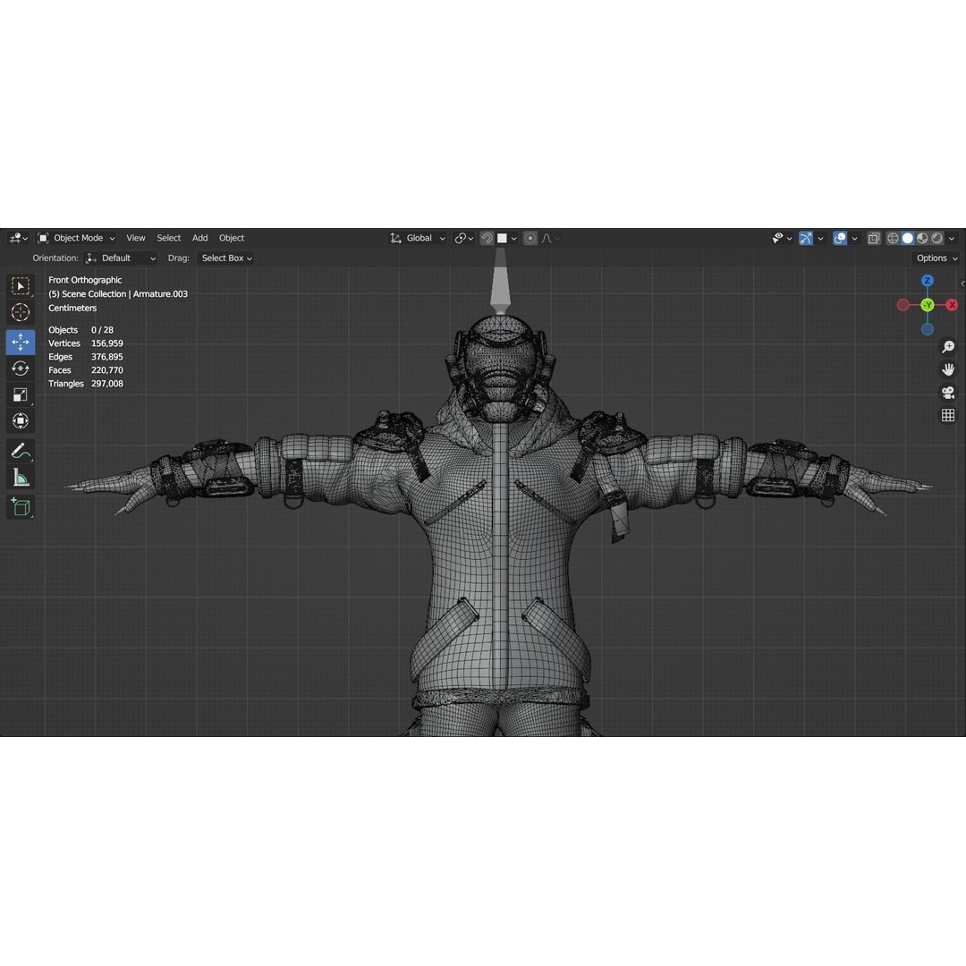 Cyber Hunter 3D Model – Rigged Sci-Fi Character with PBR Textures - View 24