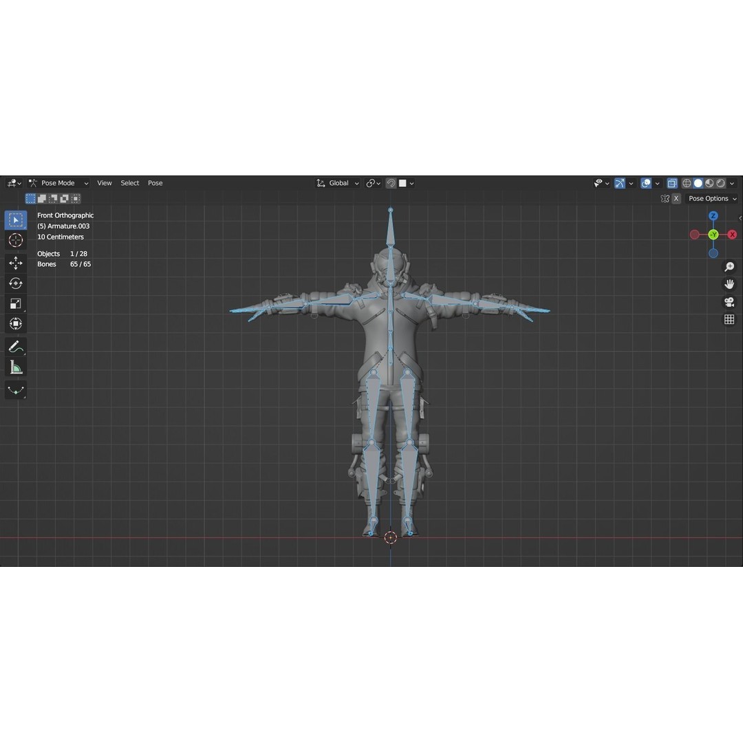 Cyber Hunter 3D Model – Rigged Sci-Fi Character with PBR Textures - View 25