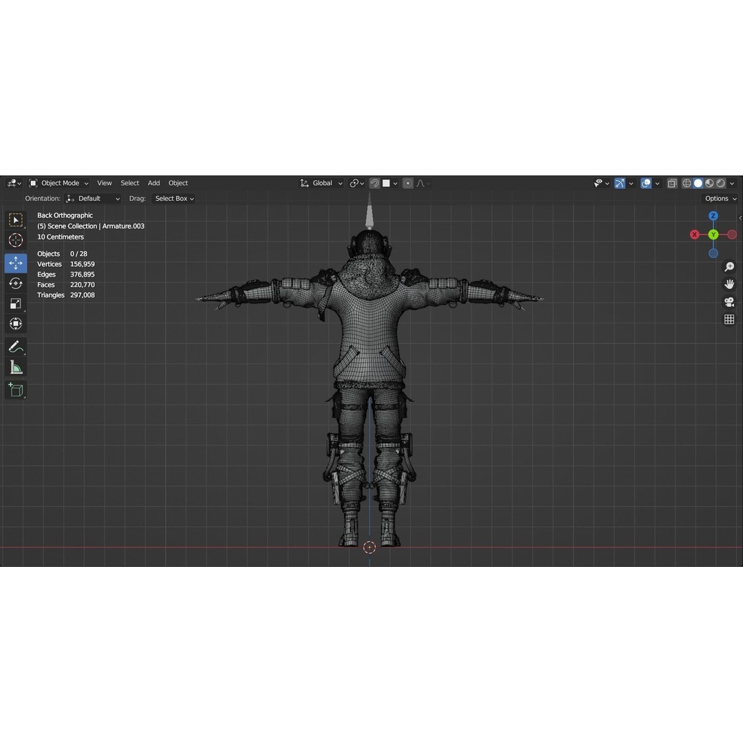 Cyber Hunter 3D Model – Rigged Sci-Fi Character with PBR Textures - View 26