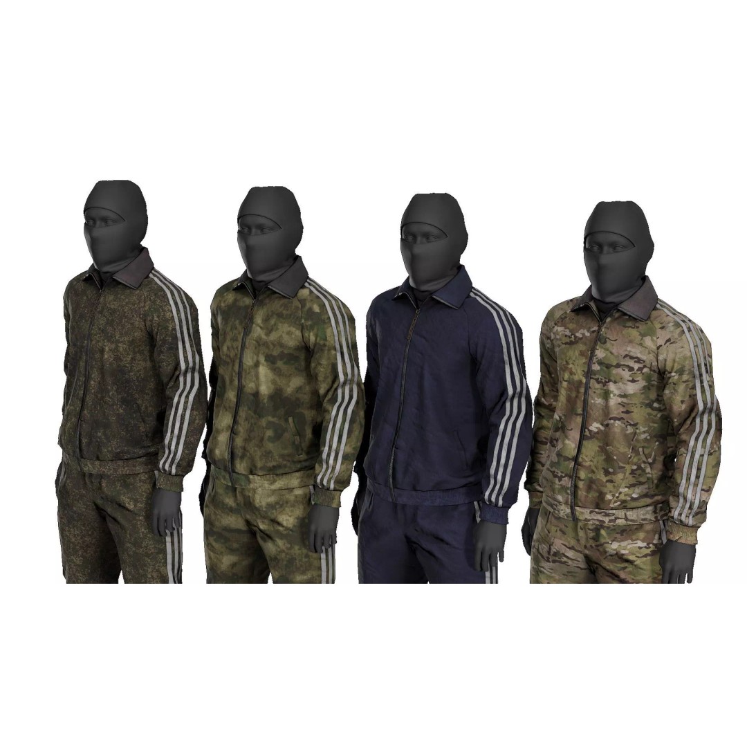 Tactical Sportswear Tracksuit 3D Model – Low Poly Game Asset, FBX - View 2
