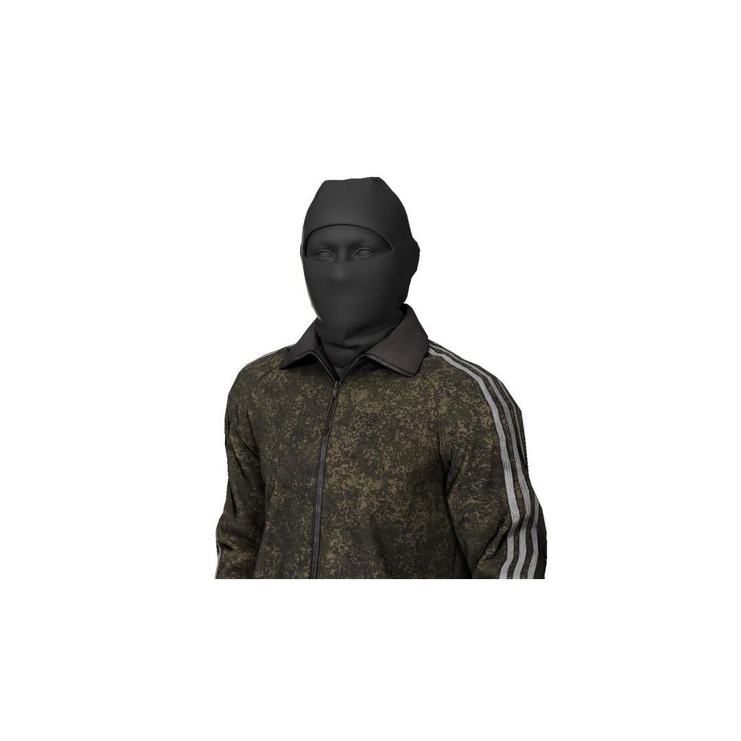 Tactical Sportswear Tracksuit 3D Model – Low Poly Game Asset, FBX - View 3
