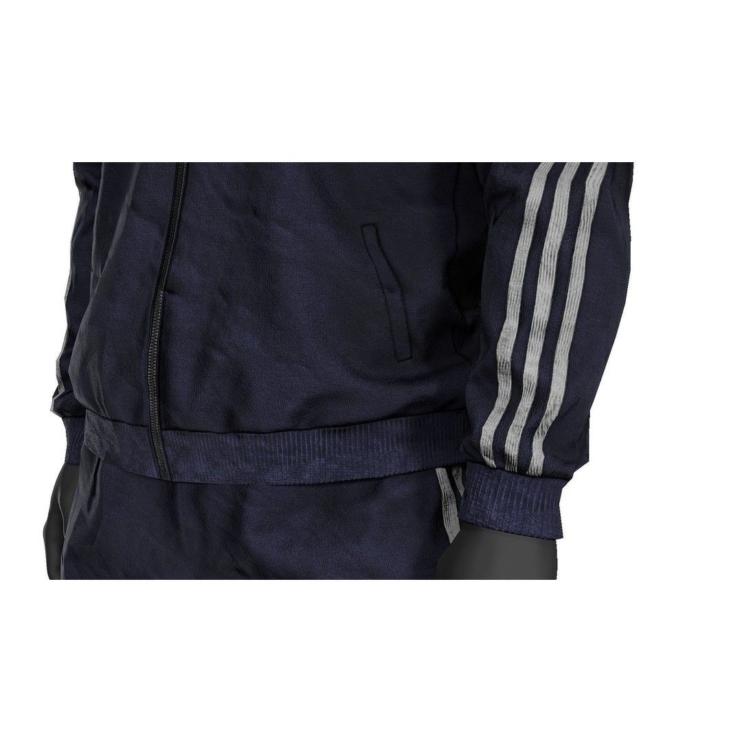 Tactical Sportswear Tracksuit 3D Model – Low Poly Game Asset, FBX - View 6