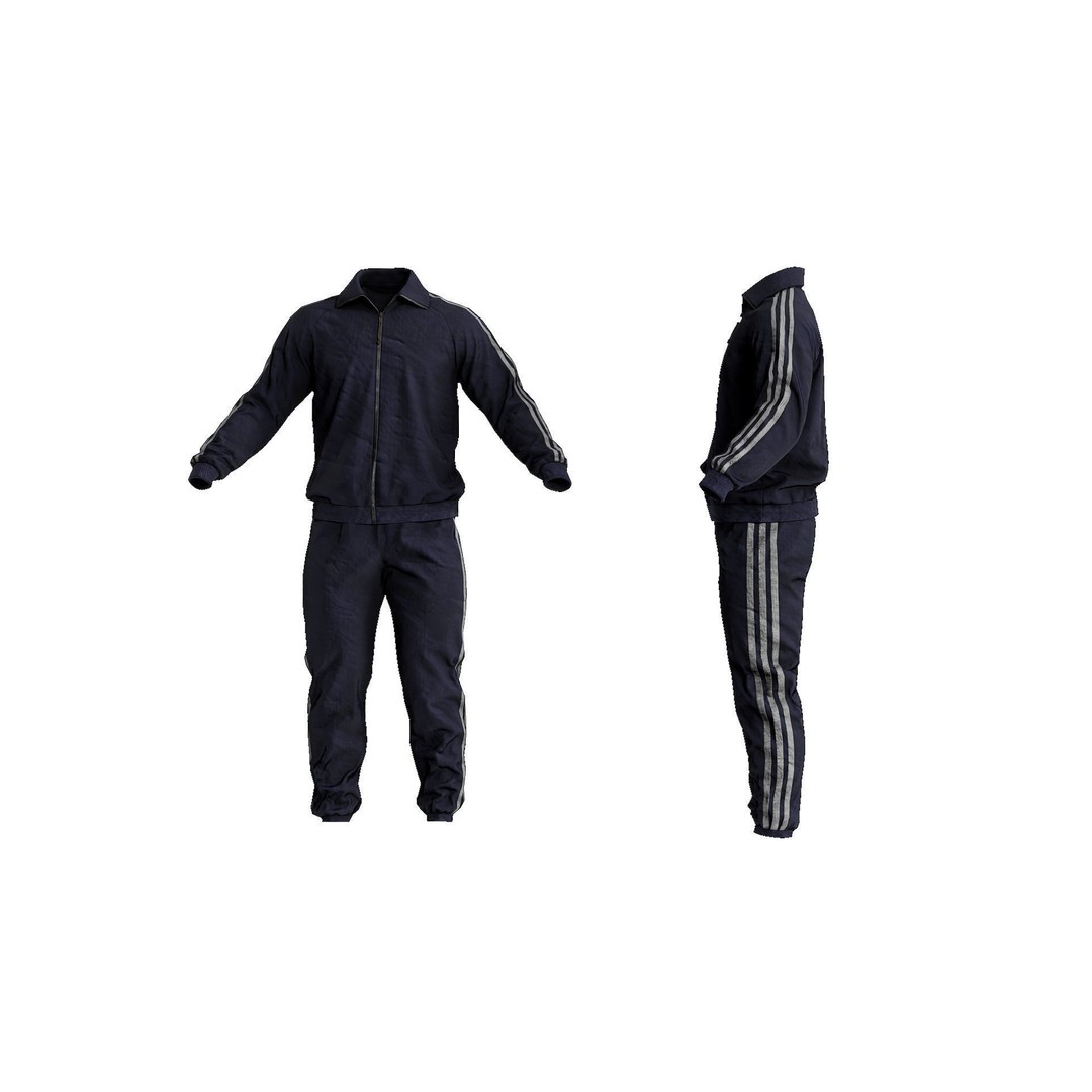 Tactical Sportswear Tracksuit 3D Model – Low Poly Game Asset, FBX - View 7