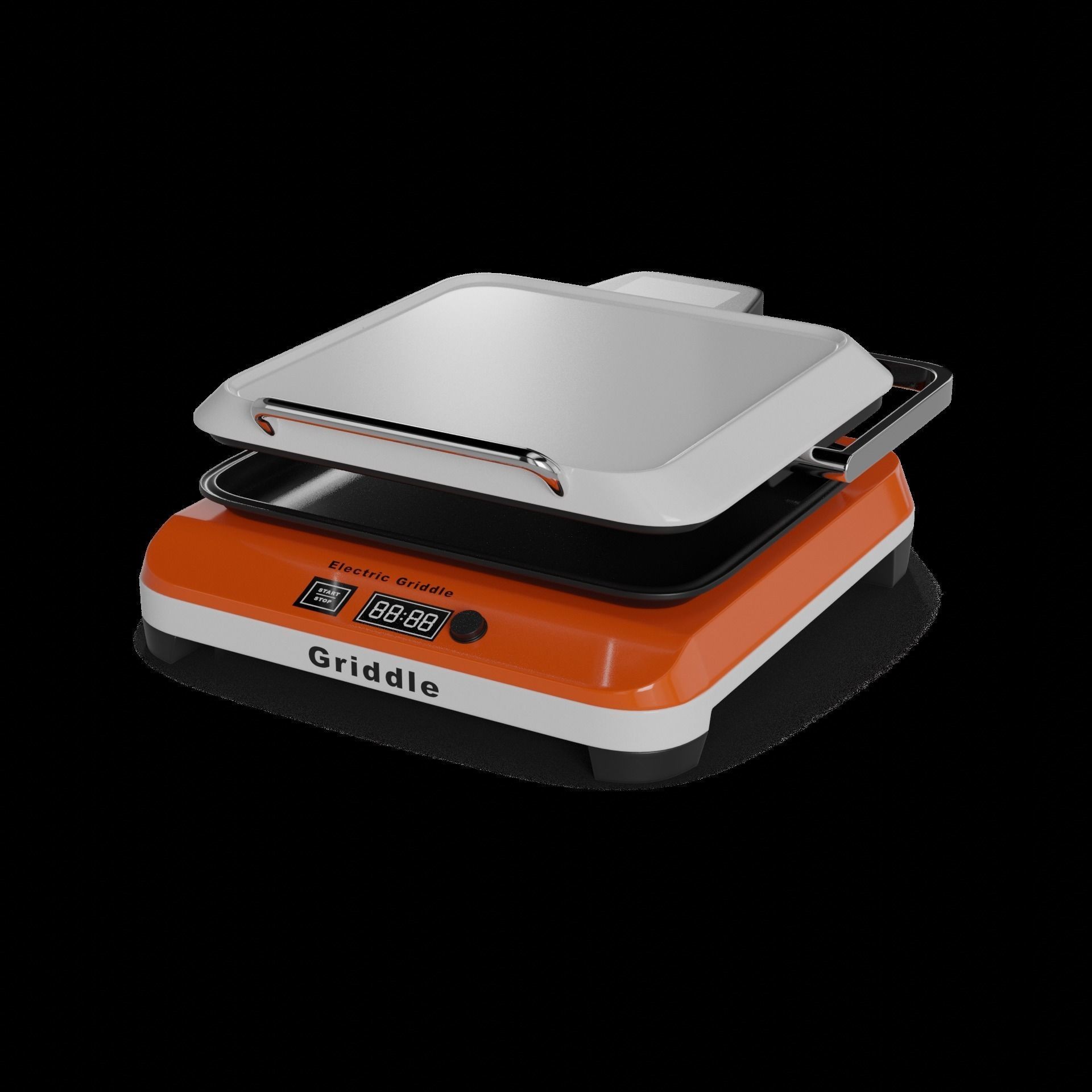 Electric Griddle - Low-Poly Game-Ready 3D Model