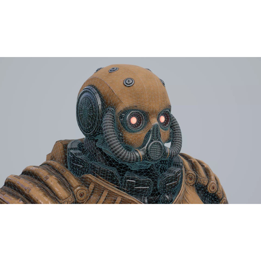 Yellow Robot 3D Model – Low Poly Rigged Character for Games - View 19