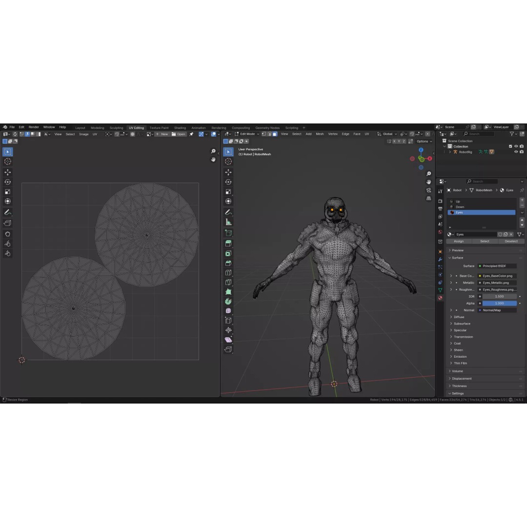 Yellow Robot 3D Model – Low Poly Rigged Character for Games - View 21