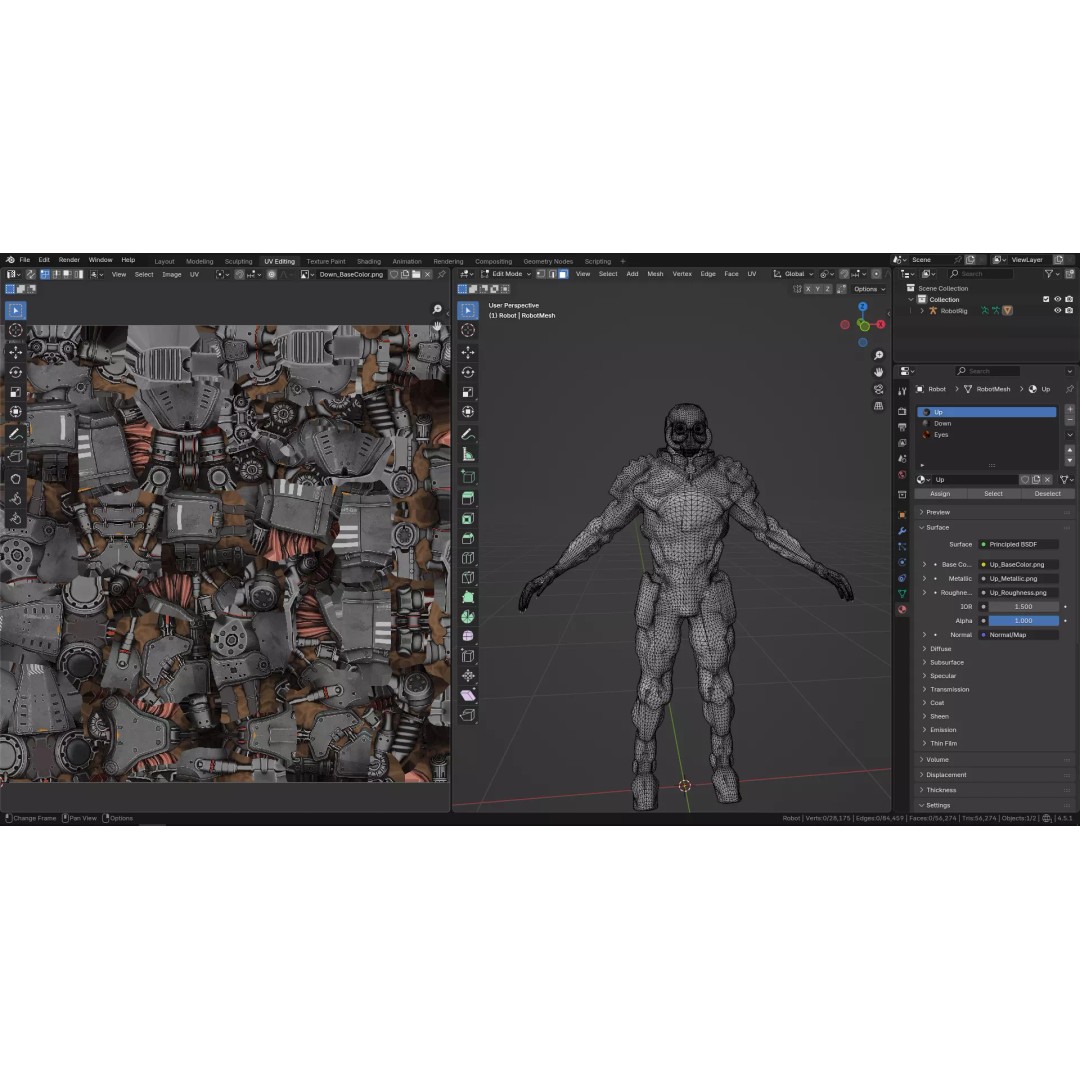 Yellow Robot 3D Model – Low Poly Rigged Character for Games - View 25
