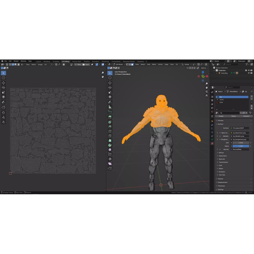 Yellow Robot 3D Model – Low Poly Rigged Character for Games - View 27