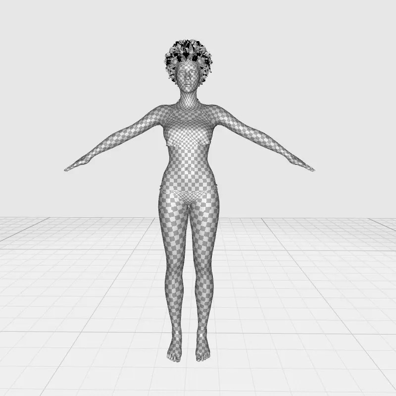 Realistic Young Woman 3D Model – Low Poly Game Ready Character, FBX