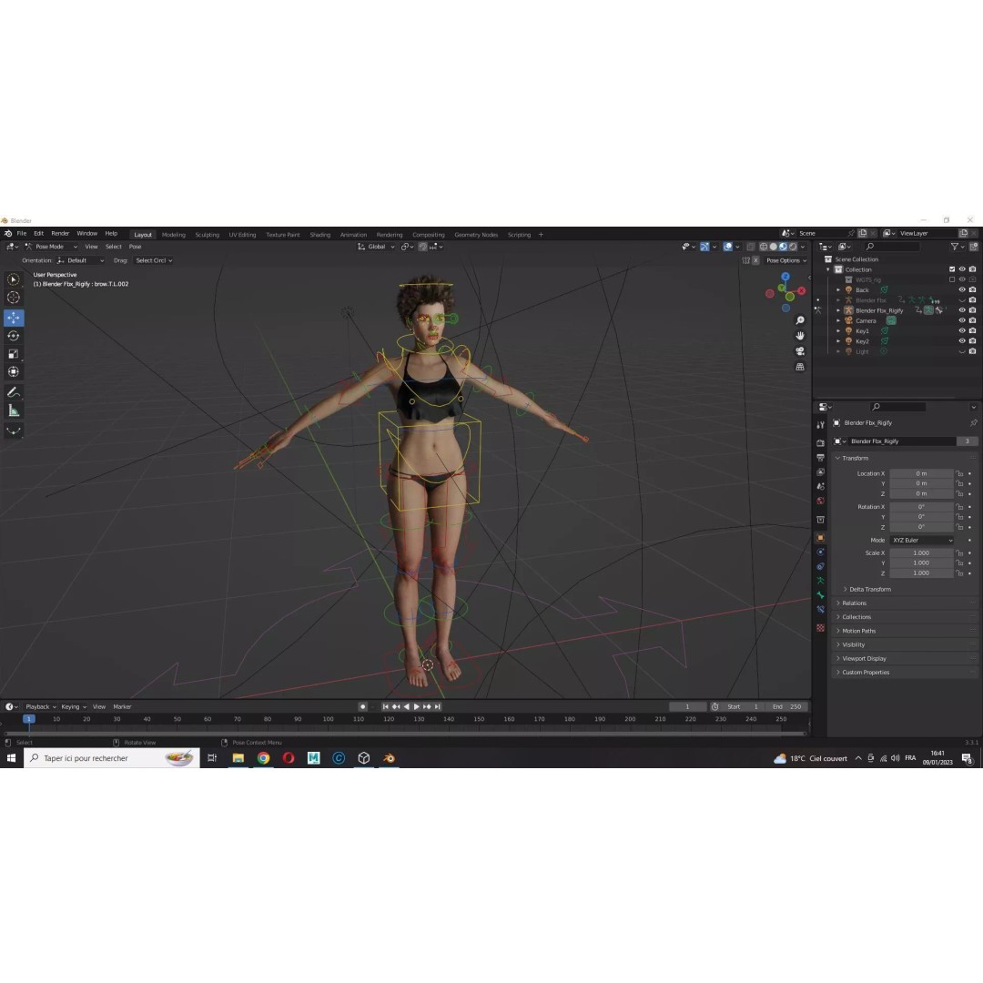 Realistic Young Woman 3D Model – Low Poly Game Ready Character, FBX - View 14