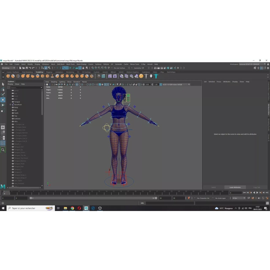 Realistic Young Woman 3D Model – Low Poly Game Ready Character, FBX - View 17