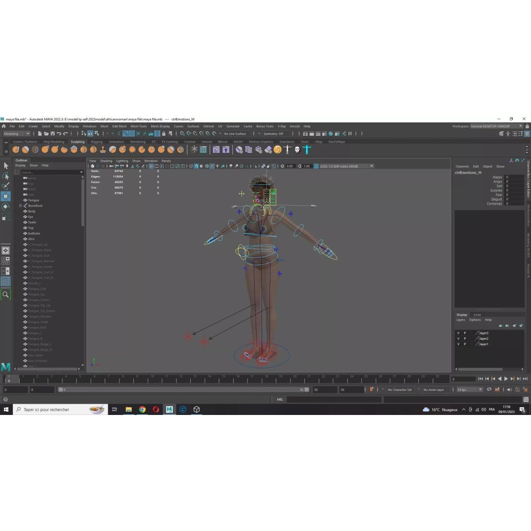 Realistic Young Woman 3D Model – Low Poly Game Ready Character, FBX - View 19
