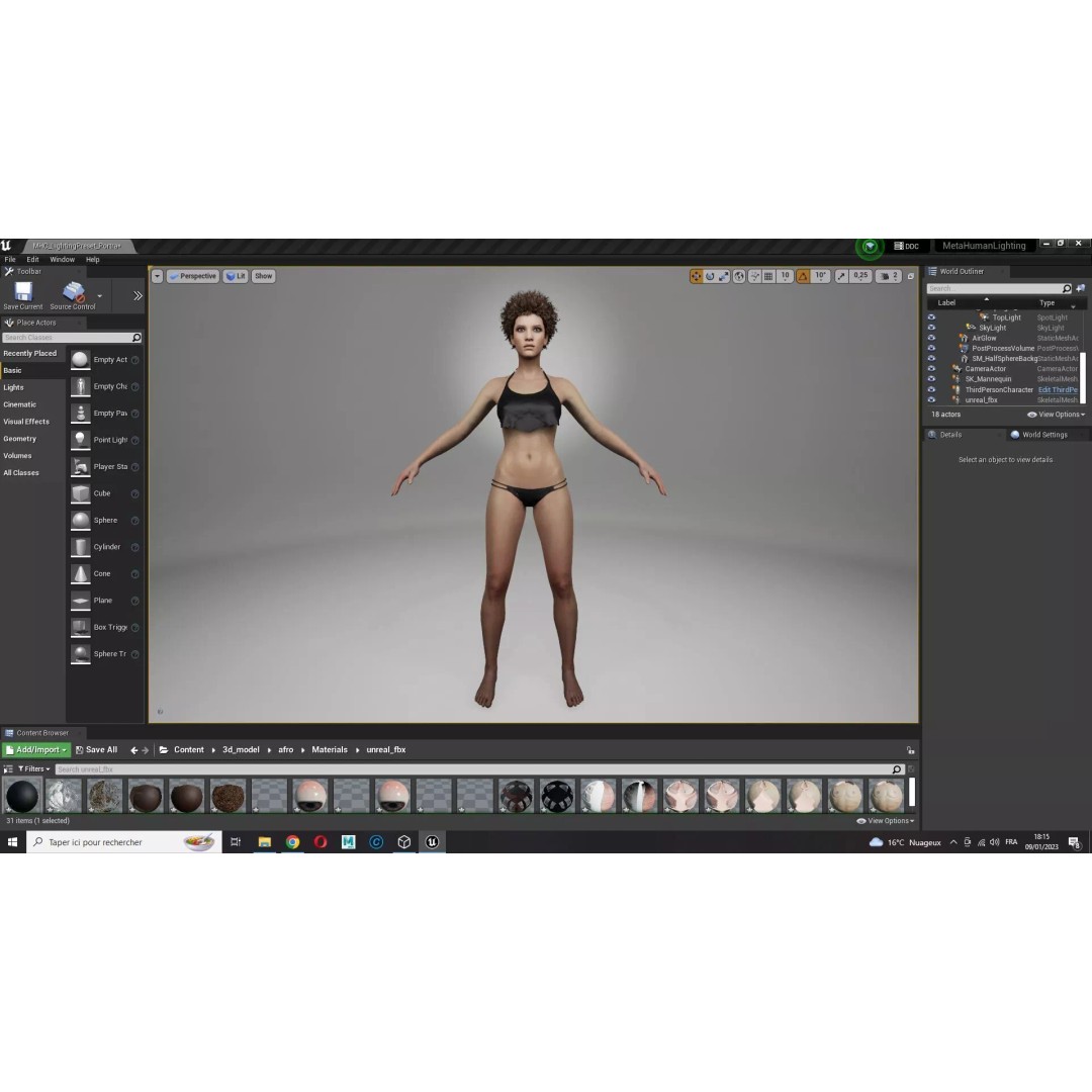 Realistic Young Woman 3D Model – Low Poly Game Ready Character, FBX - View 21