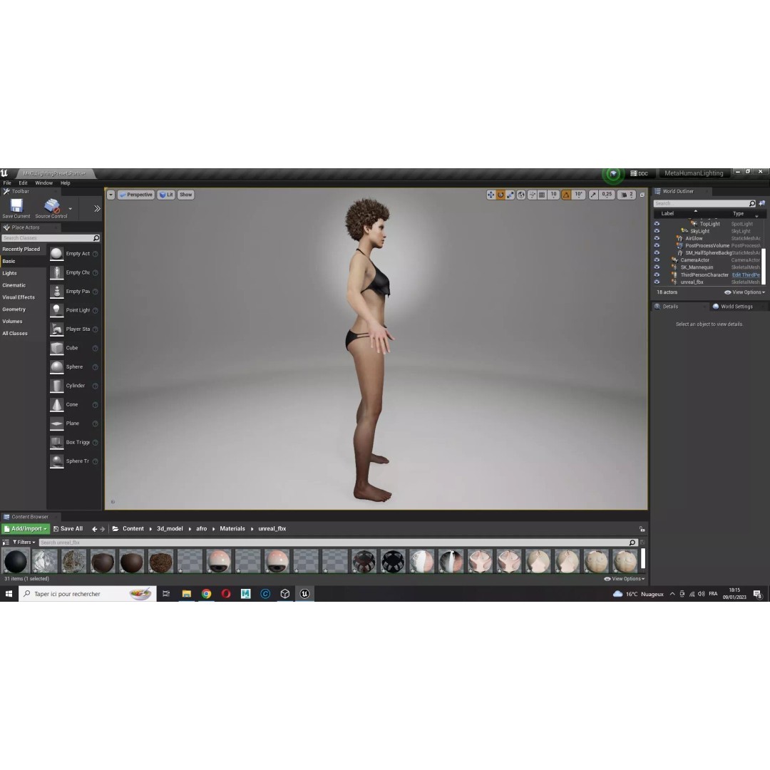 Realistic Young Woman 3D Model – Low Poly Game Ready Character, FBX - View 22