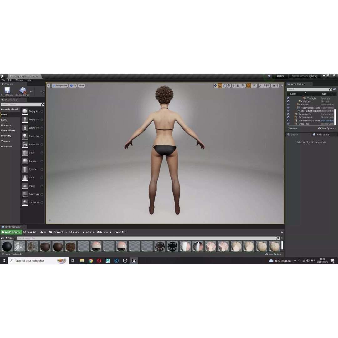 Realistic Young Woman 3D Model – Low Poly Game Ready Character, FBX - View 23