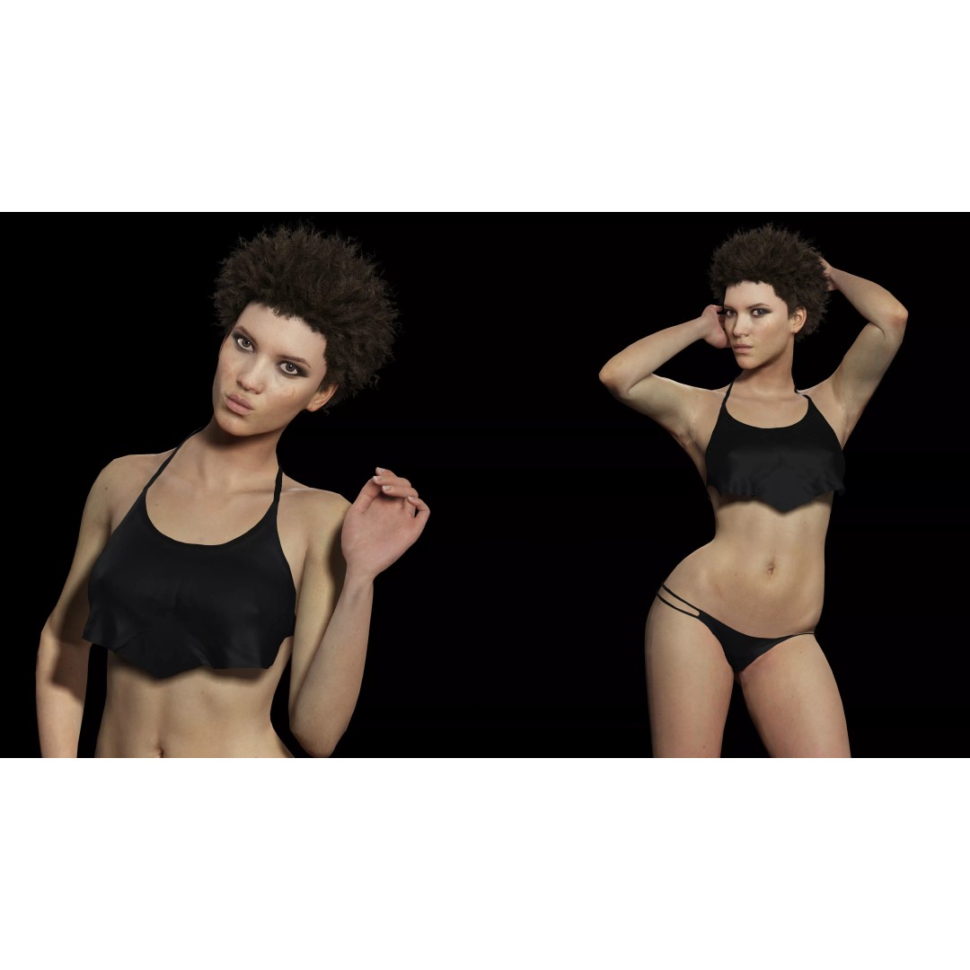 Realistic Young Woman 3D Model – Low Poly Game Ready Character, FBX - View 6