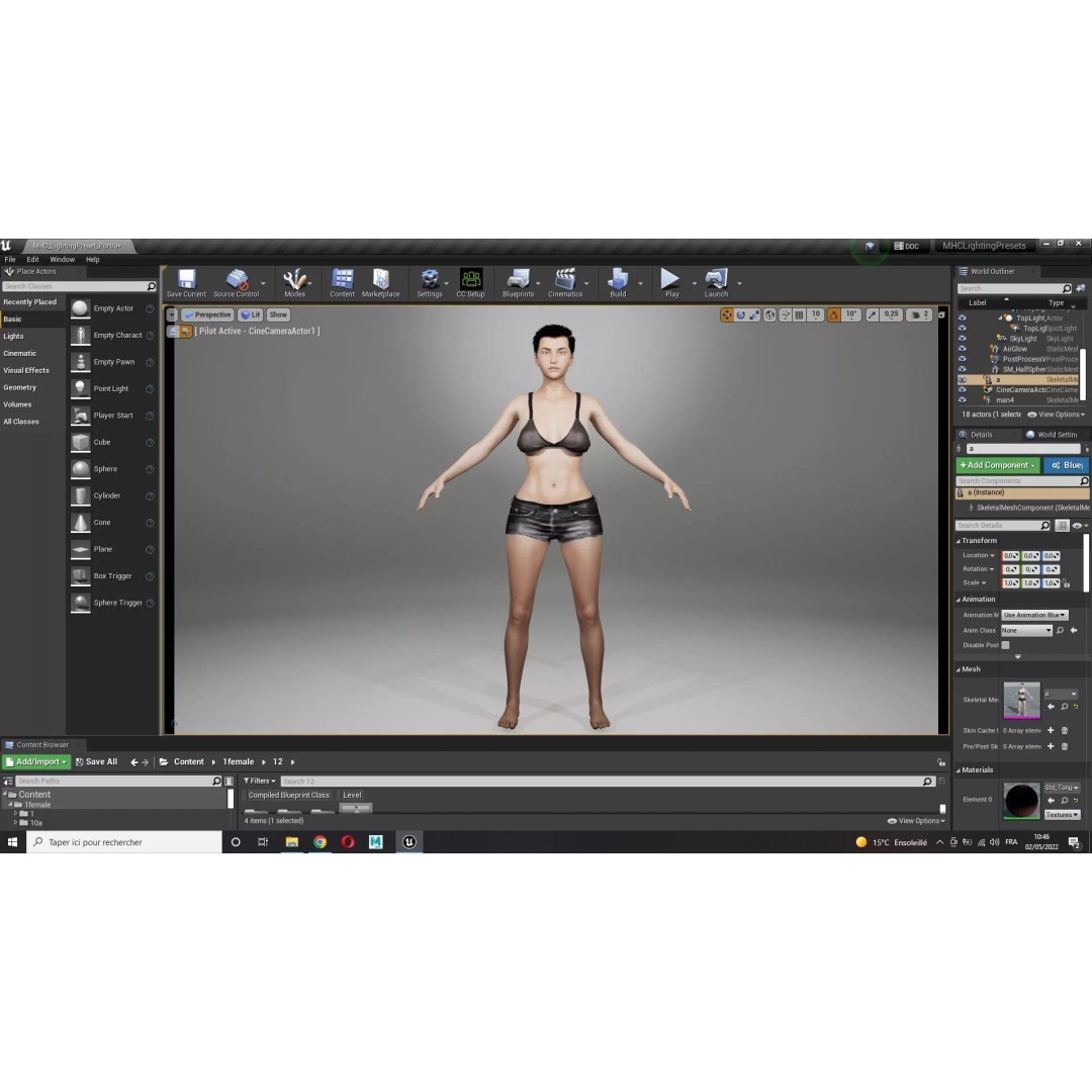 Realistic Blonde Female Character 3D Model – Low Poly Rigged Asset, FBX - View 16