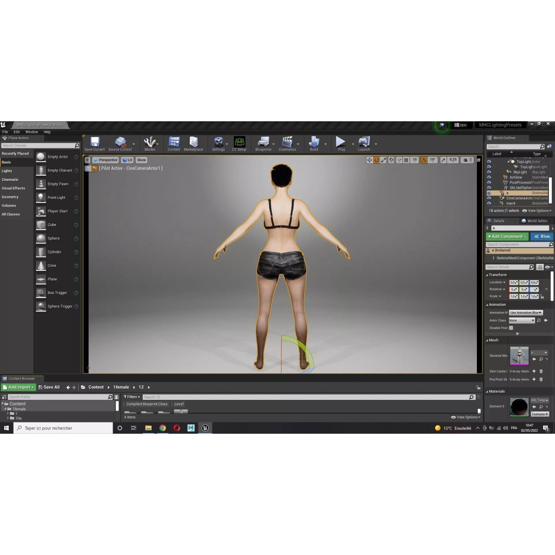 Realistic Blonde Female Character 3D Model – Low Poly Rigged Asset, FBX - View 17