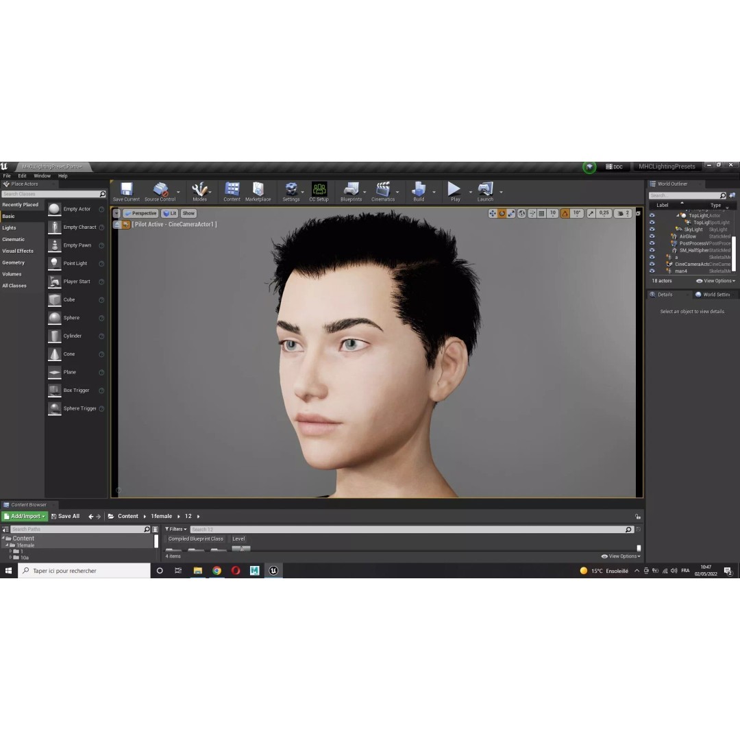 Realistic Blonde Female Character 3D Model – Low Poly Rigged Asset, FBX - View 18