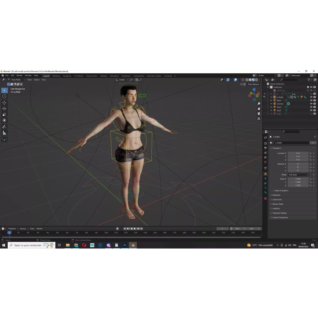 Realistic Blonde Female Character 3D Model – Low Poly Rigged Asset, FBX - View 20