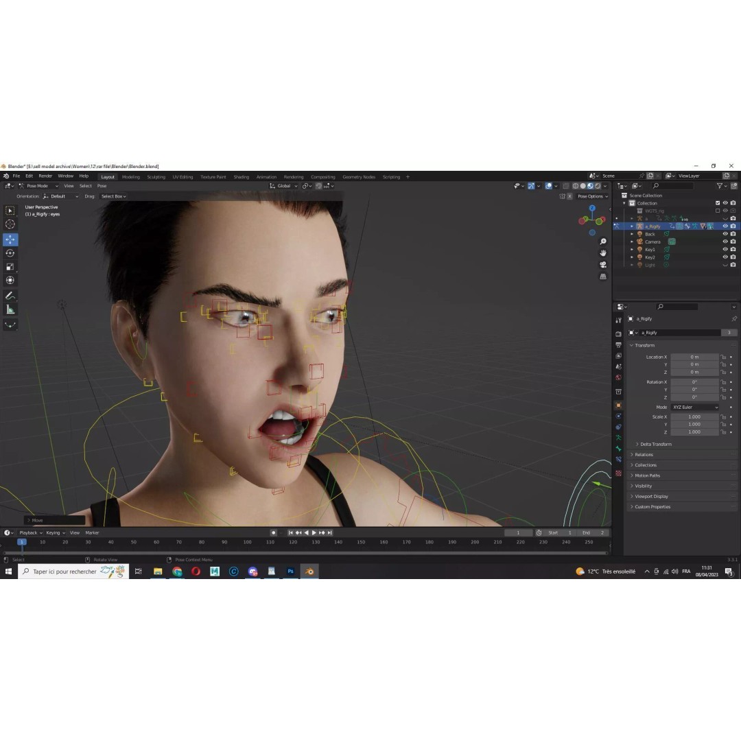 Realistic Blonde Female Character 3D Model – Low Poly Rigged Asset, FBX - View 21