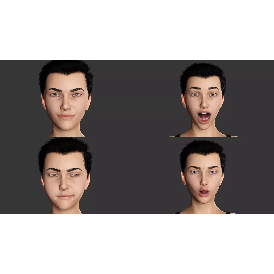 Realistic Blonde Female Character 3D Model – Low Poly Rigged Asset, FBX - View 5