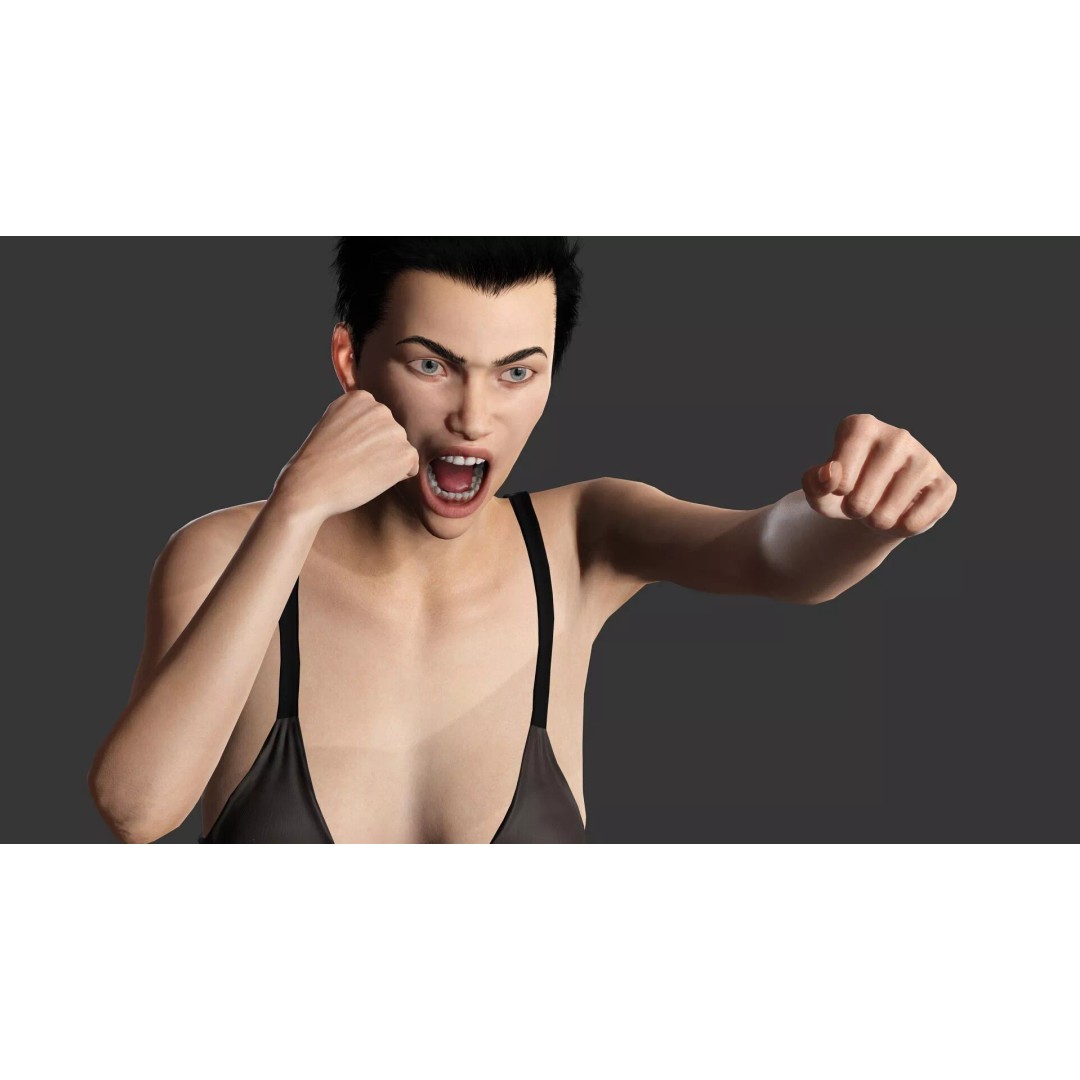 Realistic Blonde Female Character 3D Model – Low Poly Rigged Asset, FBX - View 7