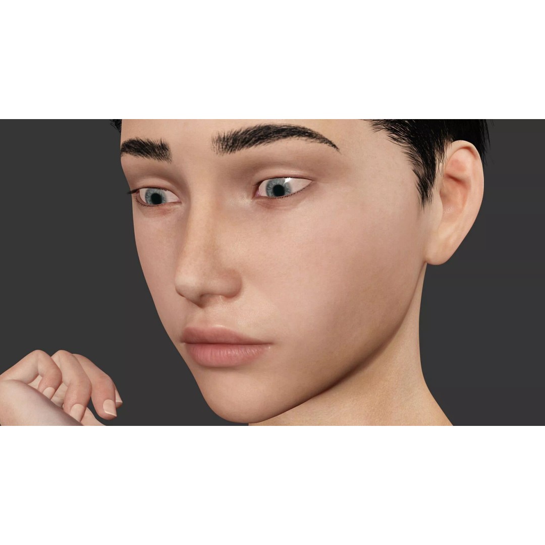 Realistic Blonde Female Character 3D Model – Low Poly Rigged Asset, FBX - View 8