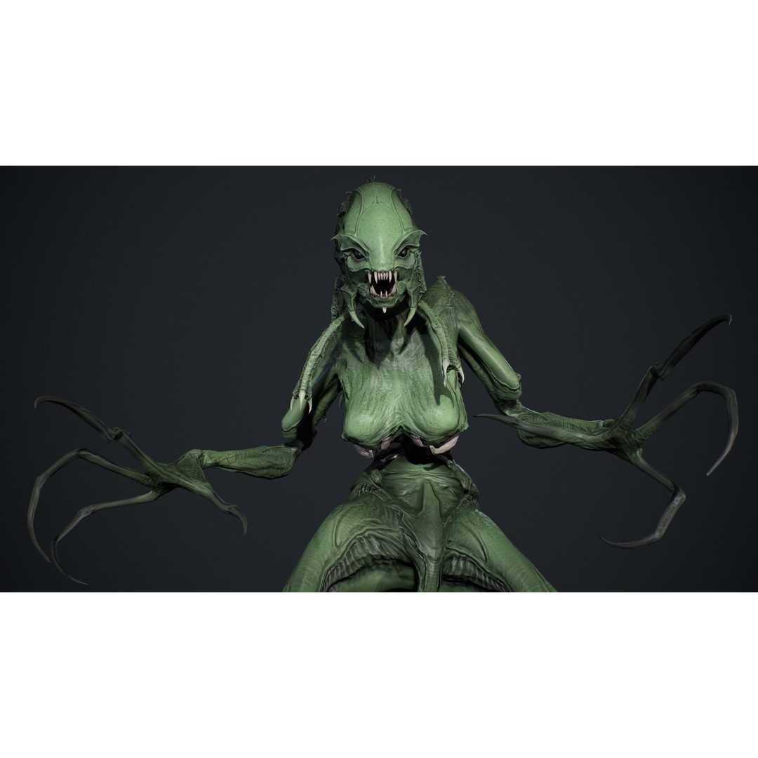 Monster 8 3D Model – Low Poly Rigged Character for Games - View 12