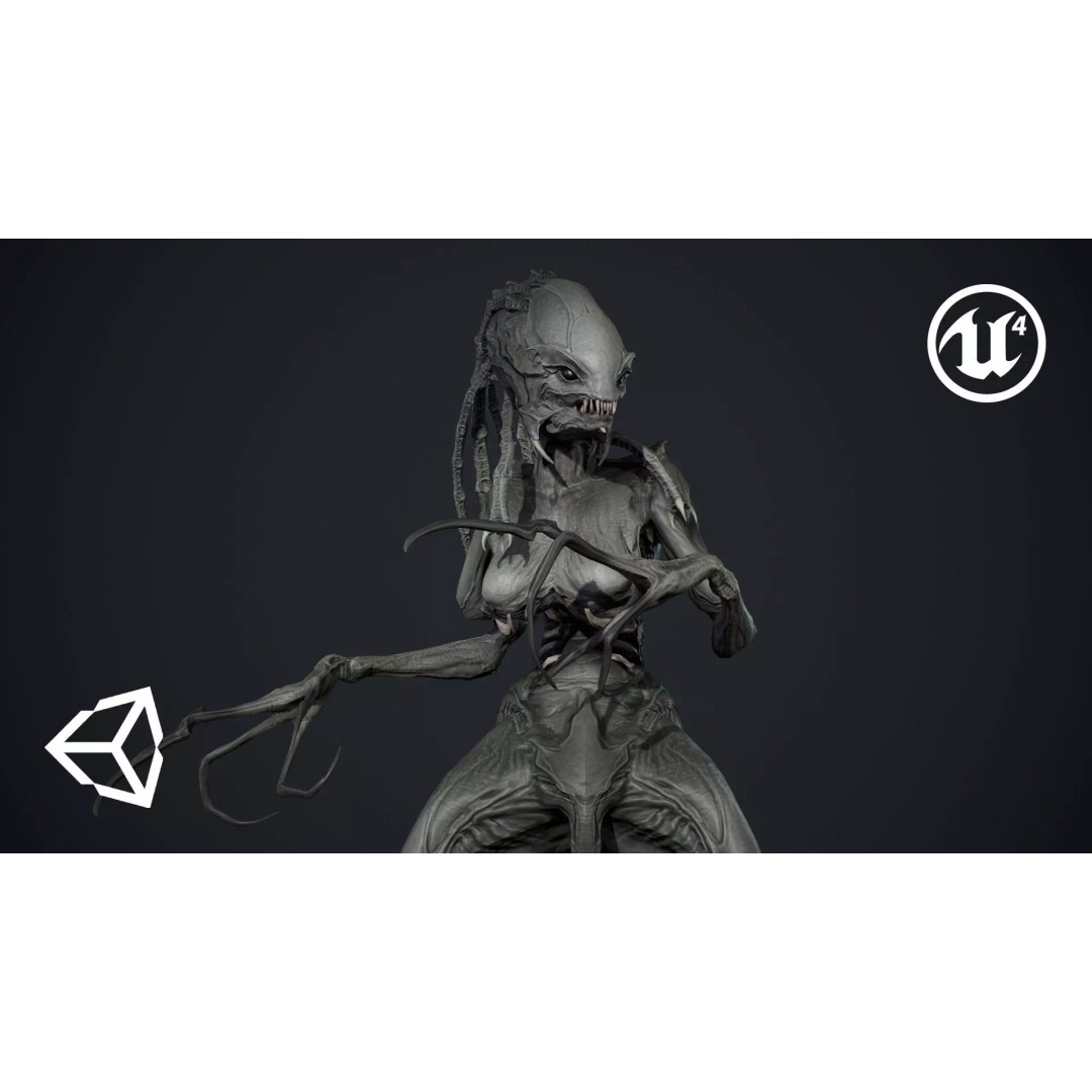 Monster 8 3D Model – Low Poly Rigged Character for Games - View 2